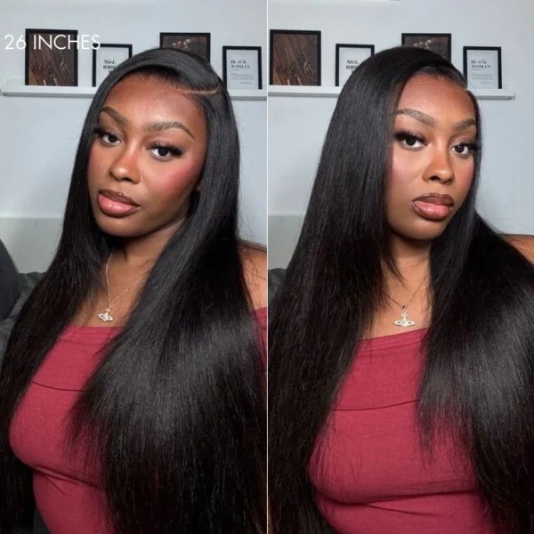 luvme all day comfort™ wig layered light yaki straight / loose body wave glueless 7x6 closure hd lace human hair wig pre cut lace