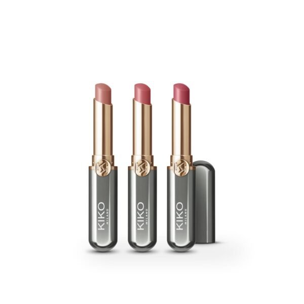 kiko milano unlimited perfection lip set 01, set of 3 non staining cream lipsticks with long hold
