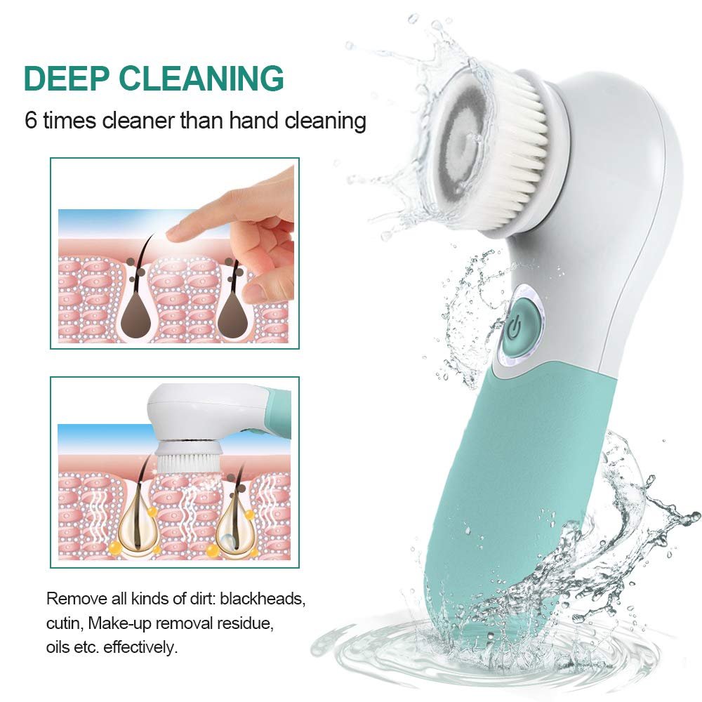 touchbeauty 3 in 1 electric facial cleansing brush, waterproof face brush, face cleanser, 360° rotatable face cleanser with 3 brush heads & storage box for all skin types touchbeauty 3 in 1 electric facial cleansing brush, waterproof face brush, face cleanser, 360° rotatable face cleanser with 3 brush heads & storage box for all skin types