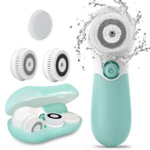 touchbeauty 3 in 1 electric facial cleansing brush, waterproof face brush, face cleanser, 360° rotatable face cleanser with 3 brush heads & storage box for all skin types