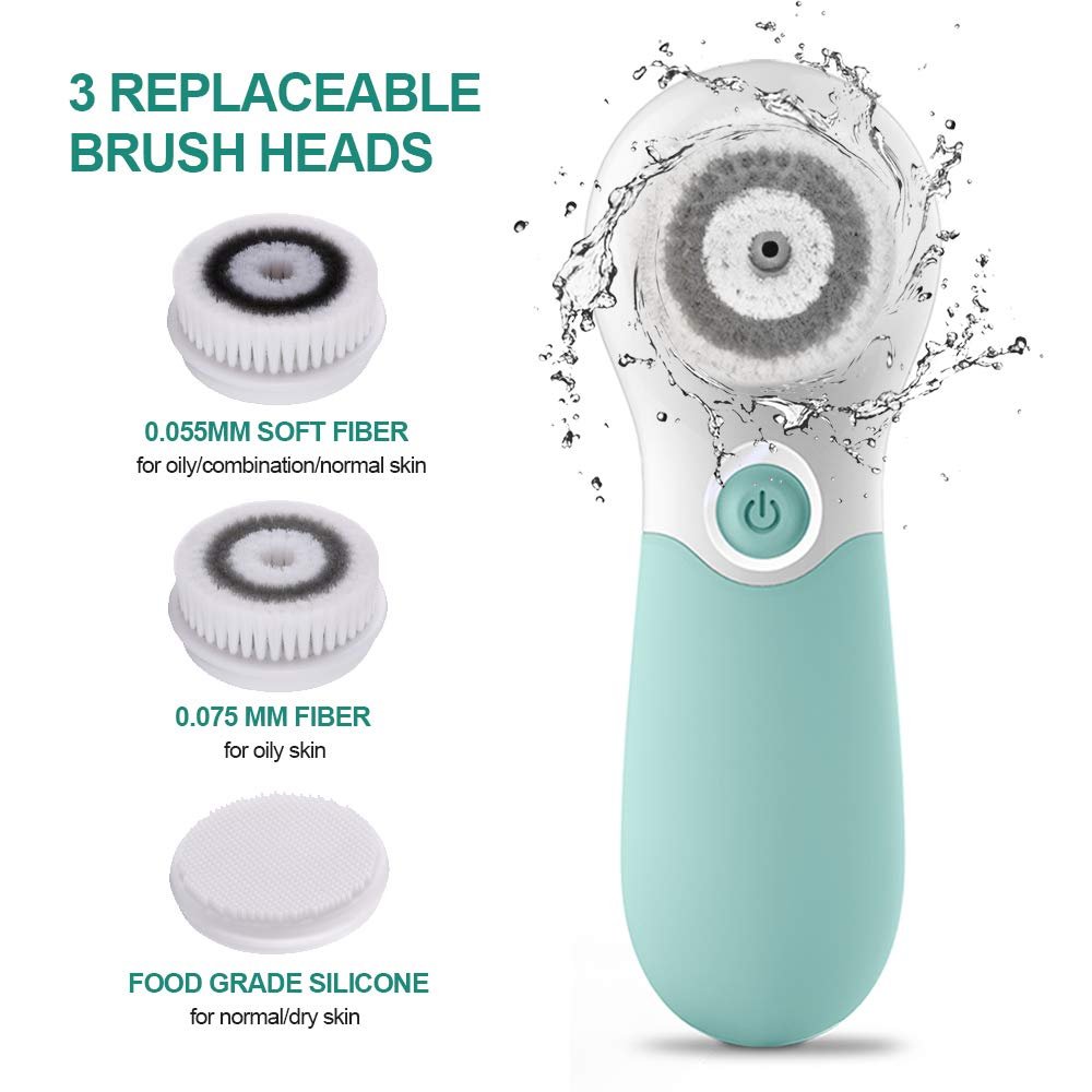 touchbeauty 3 in 1 electric facial cleansing brush, waterproof face brush, face cleanser, 360° rotatable face cleanser with 3 brush heads & storage box for all skin types touchbeauty 3 in 1 electric facial cleansing brush, waterproof face brush, face cleanser, 360° rotatable face cleanser with 3 brush heads & storage box for all skin types