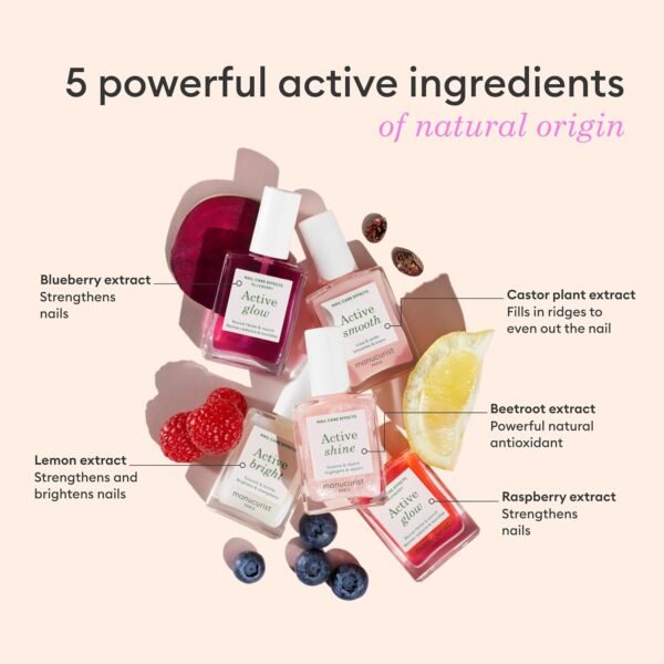manucurist nail polish set with 5 nail polishes rainbow active