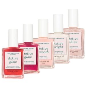 manucurist nail polish set with 5 nail polishes rainbow active