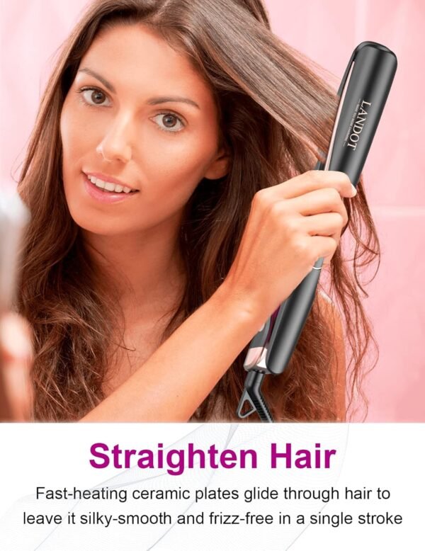 landot hair straightener curling and straightening 2 in 1