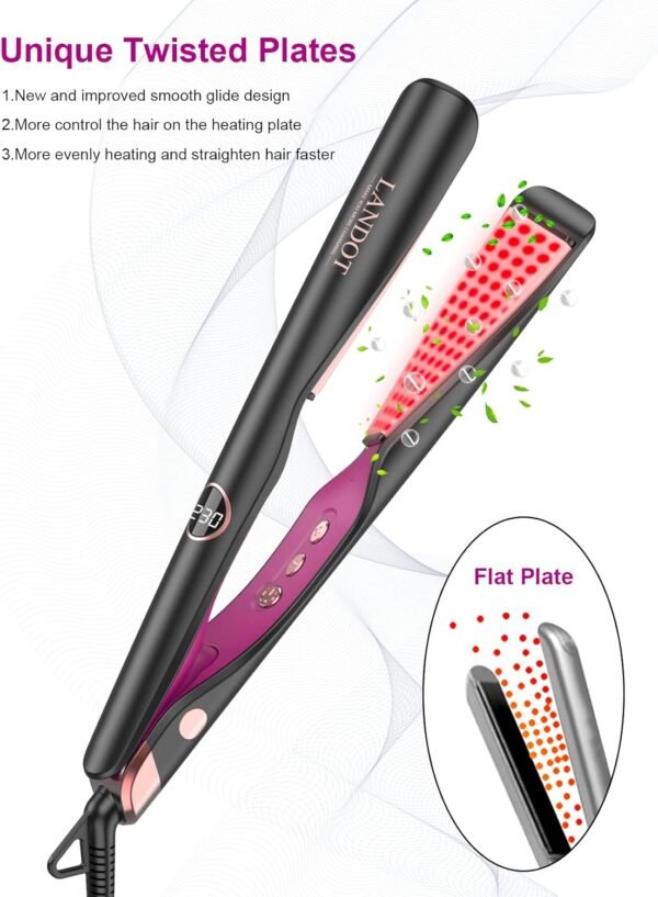 landot hair straightener curling and straightening 2 in 1
