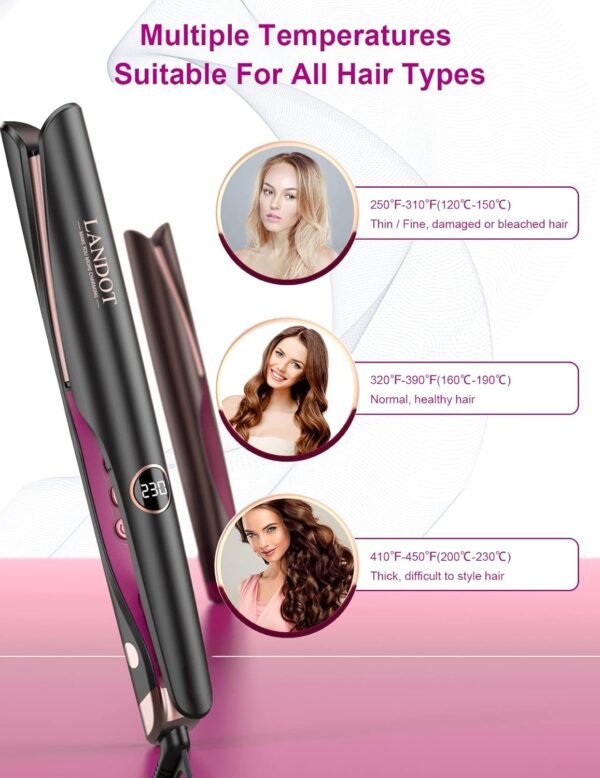 landot hair straightener curling and straightening 2 in 1