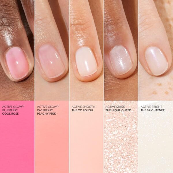 manucurist nail polish set with 5 nail polishes rainbow active